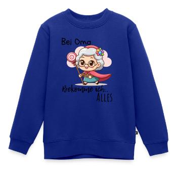 Meine Oma Kleidung Geschenk - Kinder Premium Organic Sweatshirt - Royalblau - Vorne - AI Model Kid Female (0cm)