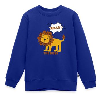 Lion - Kinder Premium Organic Sweatshirt - Royalblau - Vorne - AI Model Kid Female (0cm)