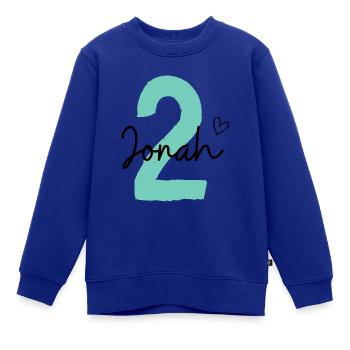 Jonah 2 - Kinder Premium Organic Sweatshirt - Royalblau - Vorne - AI Model Kid Female (0cm)