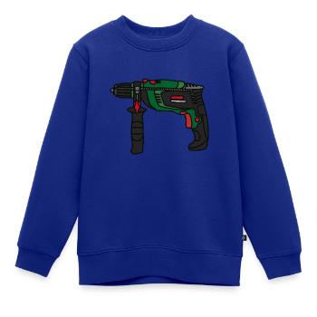 Die Bohrmaschine. - Kinder Premium Organic Sweatshirt - Royalblau - Vorne - AI Model Kid Female (0cm)