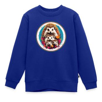 Süße liebenswerte Igelfamilie im Farbkreis - Kinder Premium Organic Sweatshirt - Royalblau - Vorne - AI Model Kid Female (0cm)