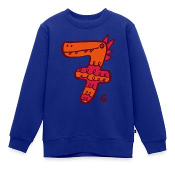 Monster sieben - Kinder Premium Organic Sweatshirt - Royalblau - Vorne - AI Model Kid Female (0cm)