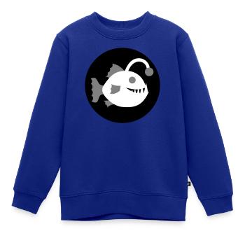 Laternenfisch Anglerfisch Tiefsee Fisch Icon - Kinder Premium Organic Sweatshirt - Royalblau - Vorne - AI Model Kid Female (0cm)