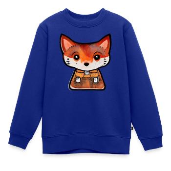 Kleiner Fuchs - Kinder Premium Organic Sweatshirt - Royalblau - Vorne - AI Model Kid Female (0cm)