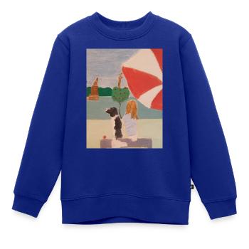 Lindau dreaming Mädchen und Hund - Kinder Premium Organic Sweatshirt - Royalblau - Vorne - AI Model Kid Female (0cm)