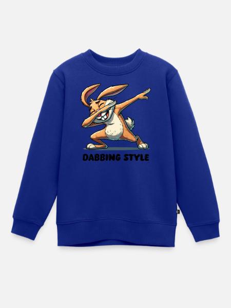 hase dabbing comic - Kinder Premium Organic Sweatshirt - Royalblau