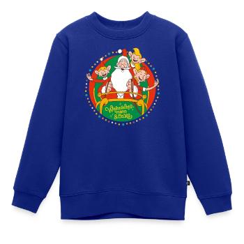 Weihnachtsmann & Co. KG – Team Weihnachtszauber - Kinder Premium Organic Sweatshirt - Royalblau - Vorne - AI Model Kid Female (0cm)