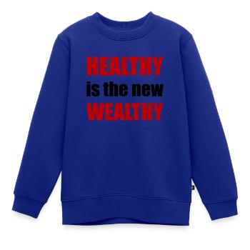 gesund - Kinder Premium Organic Sweatshirt - Royalblau - Vorne - AI Model Kid Female (0cm)