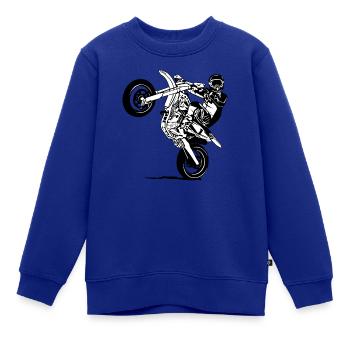 Supermoto - Kinder Premium Organic Sweatshirt - Royalblau - Vorne - AI Model Kid Female (0cm)