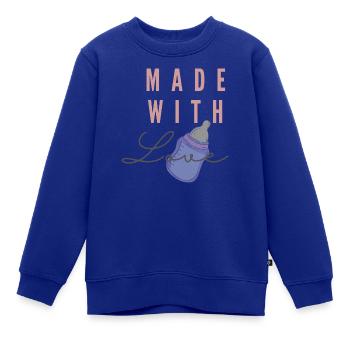 Made with Love - Baby Kleinkinder Mommy Wunschkind - Kinder Premium Organic Sweatshirt - Royalblau - Vorne - AI Model Kid Female (0cm)