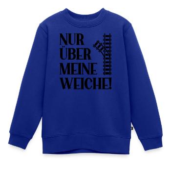 Nur über meine Weiche Eisenbahner Gleisbauer - Kinder Premium Organic Sweatshirt - Royalblau - Vorne - AI Model Kid Female (0cm)