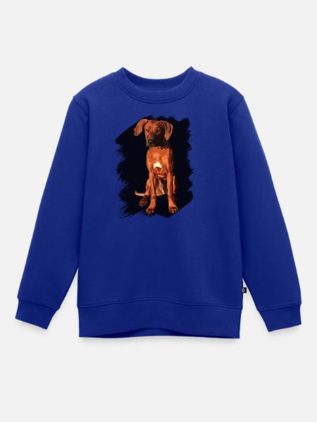Rhodesian Ridgeback auf schwarzem Hintergrund - Kinder Premium Organic Sweatshirt - Royalblau