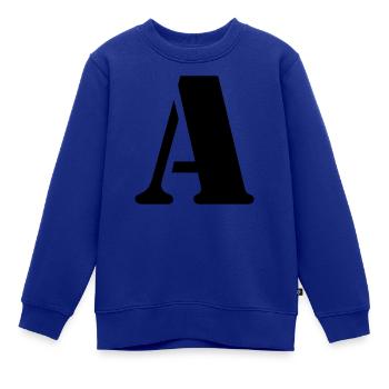 buchstabe a - Kinder Premium Organic Sweatshirt - Royalblau - Vorne - AI Model Kid Female (0cm)