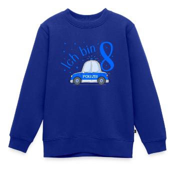 Polizeiauto Ich bin 8 Geburtstag Blau - Kinder Premium Organic Sweatshirt - Royalblau - Vorne - AI Model Kid Female (0cm)