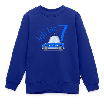 Polizeiauto Ich bin 7 Geburtstag Blau - Kinder Premium Organic Sweatshirt - Royalblau - Vorne - AI Model Kid Female (0cm)