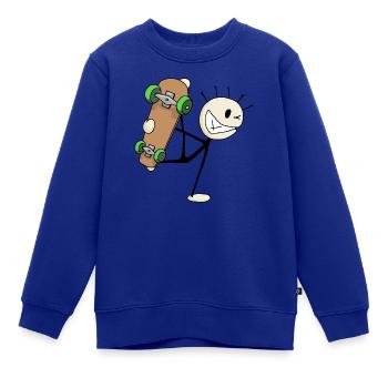 skater - Kinder Premium Organic Sweatshirt - Royalblau - Vorne - AI Model Kid Female (0cm)