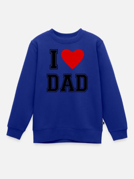 I LOVE DAD - Kinder Premium Organic Sweatshirt - Royalblau