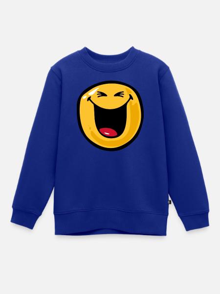 Smiley happy glee - Kinder Premium Organic Sweatshirt - Royalblau