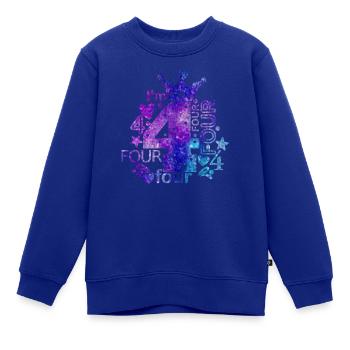 I'm 4 - Kinder Premium Organic Sweatshirt - Royalblau - Vorne - AI Model Kid Female (0cm)