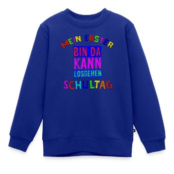 Erster Schultag - Kinder Premium Organic Sweatshirt - Royalblau - Vorne - AI Model Kid Female (0cm)