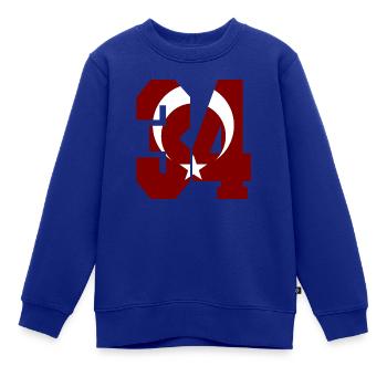 Istanbul 34 Türkei Flagge ohne weiße Umriss - Kinder Premium Organic Sweatshirt - Royalblau - Vorne - AI Model Kid Female (0cm)