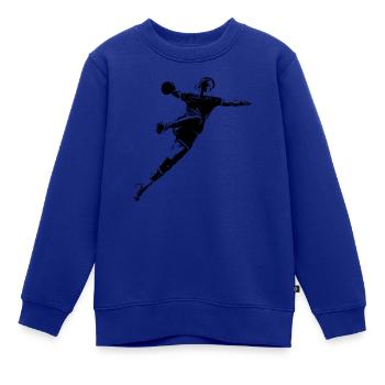 Handballspieler - Kinder Premium Organic Sweatshirt - Royalblau - Vorne - AI Model Kid Female (0cm)