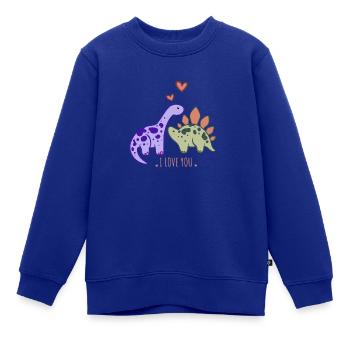 Liebende Dinosaurier - Kinder Premium Organic Sweatshirt - Royalblau - Vorne - AI Model Kid Female (0cm)