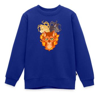 Firestar Feuerstern Sandstorm Greystripe Katzen - Kinder Premium Organic Sweatshirt - Royalblau - Vorne - AI Model Kid Female (0cm)