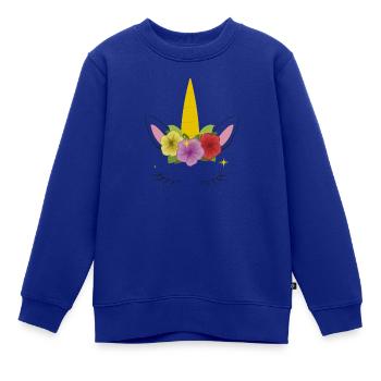 Einhorn-Ohren - Kinder Premium Organic Sweatshirt - Royalblau - Vorne - AI Model Kid Female (0cm)