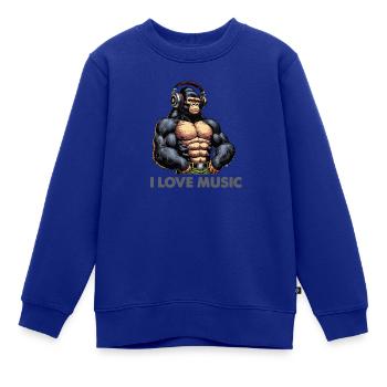 gorilla musik - Kinder Premium Organic Sweatshirt - Royalblau - Vorne - AI Model Kid Female (0cm)