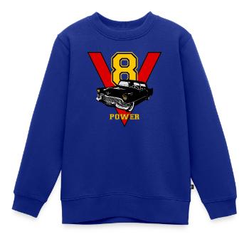 v8 - Kinder Premium Organic Sweatshirt - Royalblau - Vorne - AI Model Kid Female (0cm)