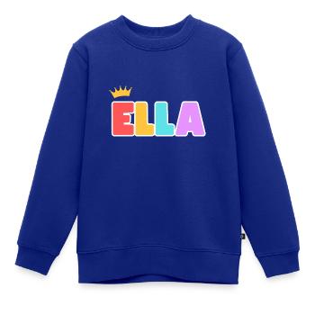 Ella! Personalisierbar - Kinder Premium Organic Sweatshirt - Royalblau - Vorne - AI Model Kid Female (0cm)