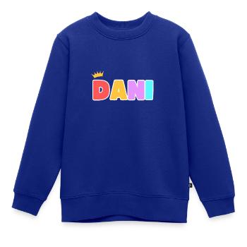 Dani! Personalisierbar - Kinder Premium Organic Sweatshirt - Royalblau - Vorne - AI Model Kid Female (0cm)