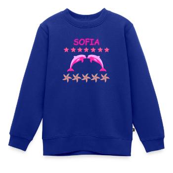 Sofia - Kinder Premium Organic Sweatshirt - Royalblau - Vorne - AI Model Kid Female (0cm)