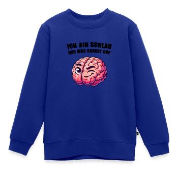 schlaues gehirn - Kinder Premium Organic Sweatshirt - Royalblau - Vorne - AI Model Kid Female (0cm)