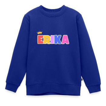 Erika! Personalisierbar - Kinder Premium Organic Sweatshirt - Royalblau - Vorne - AI Model Kid Female (0cm)