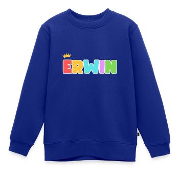 Erwin! Personalisierbar - Kinder Premium Organic Sweatshirt - Royalblau - Vorne - AI Model Kid Female (0cm)