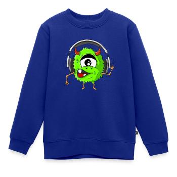 monster - Kinder Premium Organic Sweatshirt - Royalblau - Vorne - AI Model Kid Female (0cm)