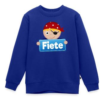 Kleiner Pirat Fiete - Kinder Premium Organic Sweatshirt - Royalblau - Vorne - AI Model Kid Female (0cm)