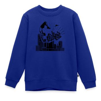Parkour - Kinder Premium Organic Sweatshirt - Royalblau - Vorne - AI Model Kid Female (0cm)