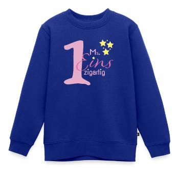 Erster Geburtstag Mädchen - Kinder Premium Organic Sweatshirt - Royalblau - Vorne - AI Model Kid Female (0cm)