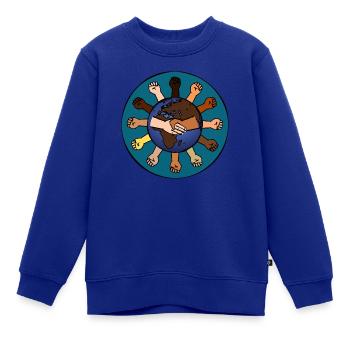 Kein Platz für Rassismus - Kinder Premium Organic Sweatshirt - Royalblau - Vorne - AI Model Kid Female (0cm)