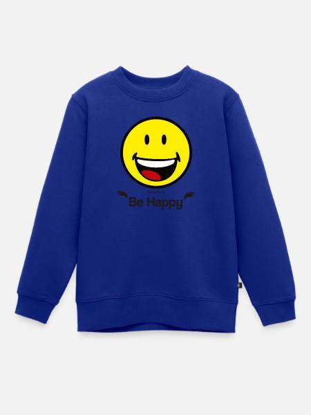 SmileyWorld "Sei glücklich" - Kinder Premium Organic Sweatshirt - Royalblau