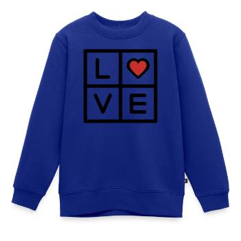 Liebesquadrat Babykleidung Kinderkleidung - Kinder Premium Organic Sweatshirt - Royalblau - Vorne - AI Model Kid Female (0cm)