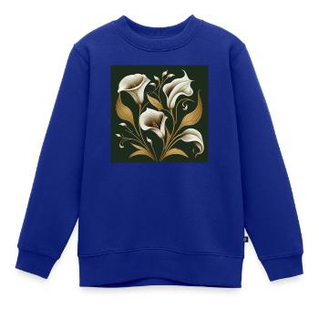 Lilien Blumen - Kinder Premium Organic Sweatshirt - Royalblau - Vorne - AI Model Kid Female (0cm)