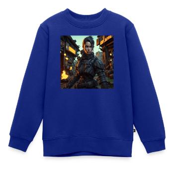Battle Royale Skin - Kinder Premium Organic Sweatshirt - Royalblau - Vorne - AI Model Kid Female (0cm)
