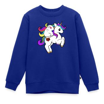Ignaz auf dem Einhorn | Meerschweinchen | Einhorn - Kinder Premium Organic Sweatshirt - Royalblau - Vorne - AI Model Kid Female (0cm)
