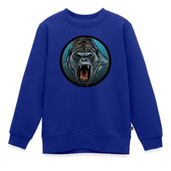 Gorilla - Kinder Premium Organic Sweatshirt - Royalblau - Vorne - AI Model Kid Female (0cm)