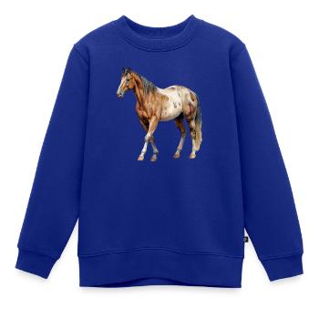 Pferd - Kinder Premium Organic Sweatshirt - Royalblau - Vorne - AI Model Kid Female (0cm)
