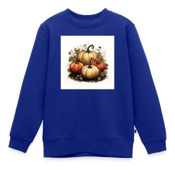 Kürbisse Halloween - Kinder Premium Organic Sweatshirt - Royalblau - Vorne - AI Model Kid Female (0cm)